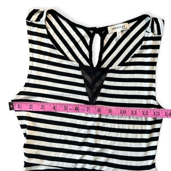 Monteau Women’s Black & White Striped Maxi Dress, Size Medium - Picture 7 of 9